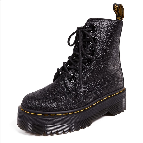 Dr. Martens | Shoes | Dr Martens Molly Glitter Black Boots Us8 | Poshmark